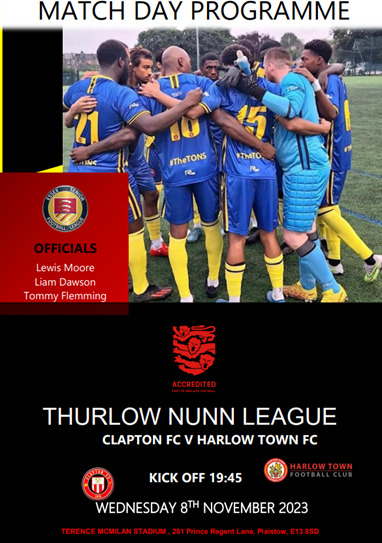 The Tons v Cannon Wood FC eProgramme 22-11-23